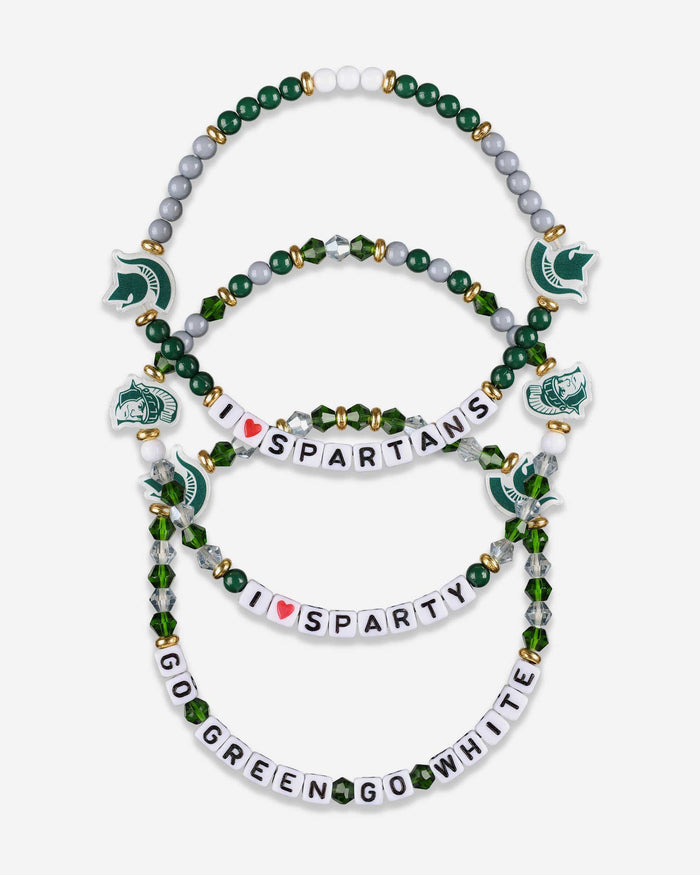 Michigan State Spartans 3 Pack Friendship Bracelet FOCO - FOCO.com