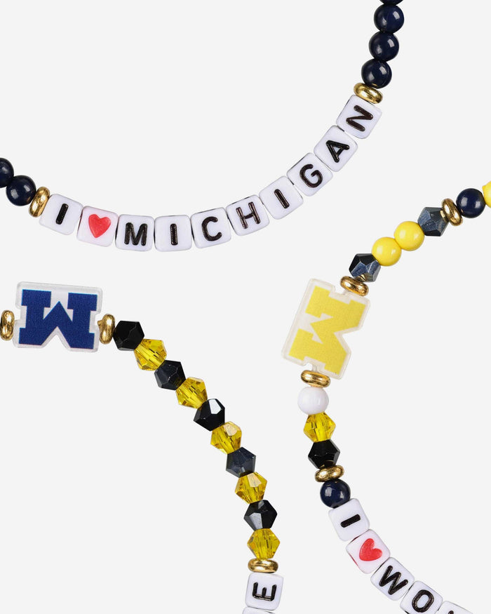 Michigan Wolverines 3 Pack Friendship Bracelet FOCO - FOCO.com