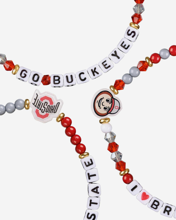 Ohio State Buckeyes 3 Pack Friendship Bracelet FOCO - FOCO.com