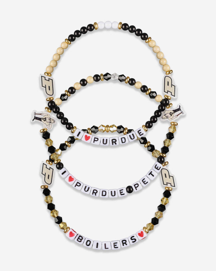Purdue Boilermakers 3 Pack Friendship Bracelet FOCO - FOCO.com