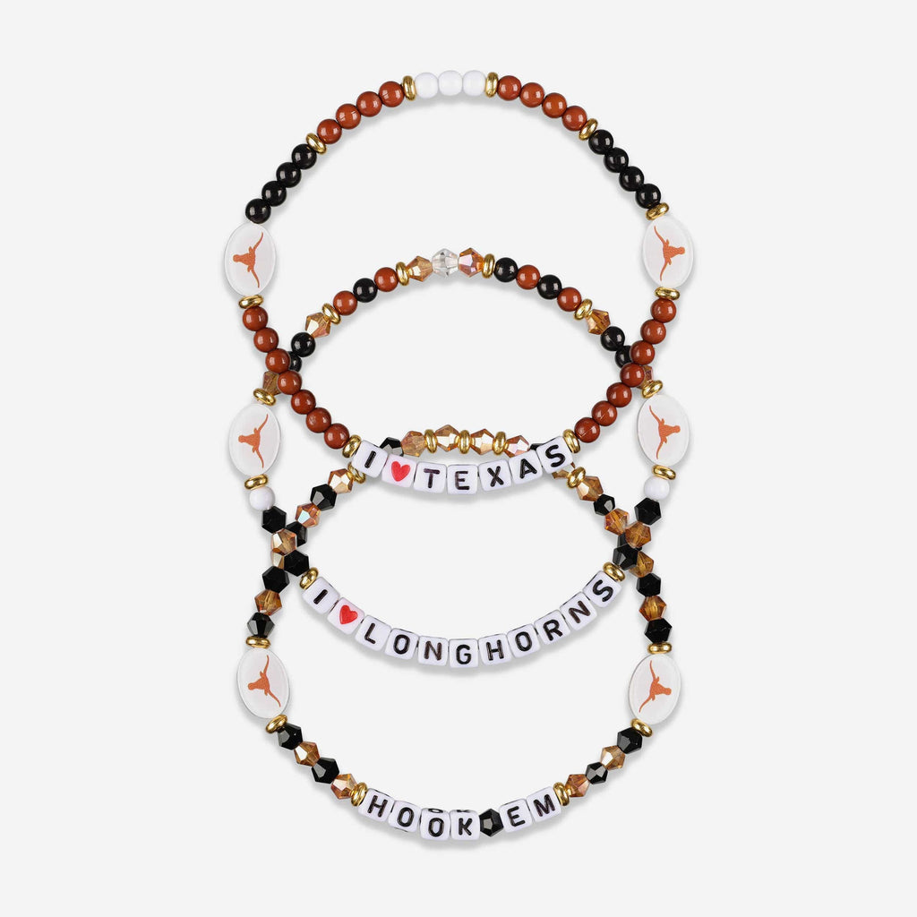 Texas Longhorns 3 Pack Friendship Bracelet FOCO - FOCO.com