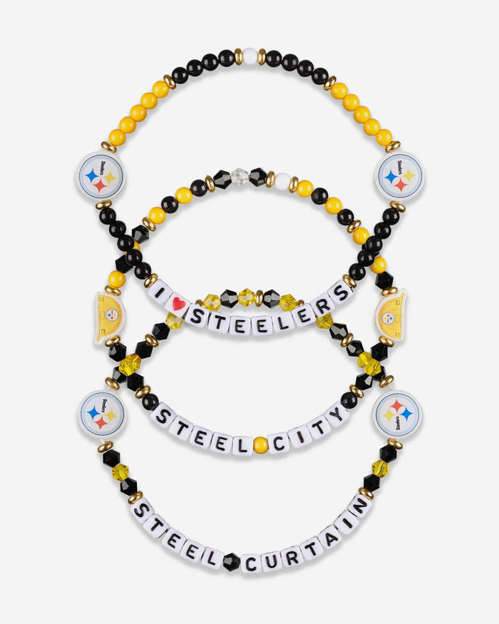 Pittsburgh Steelers 3 Pack Friendship Bracelet FOCO - FOCO.com