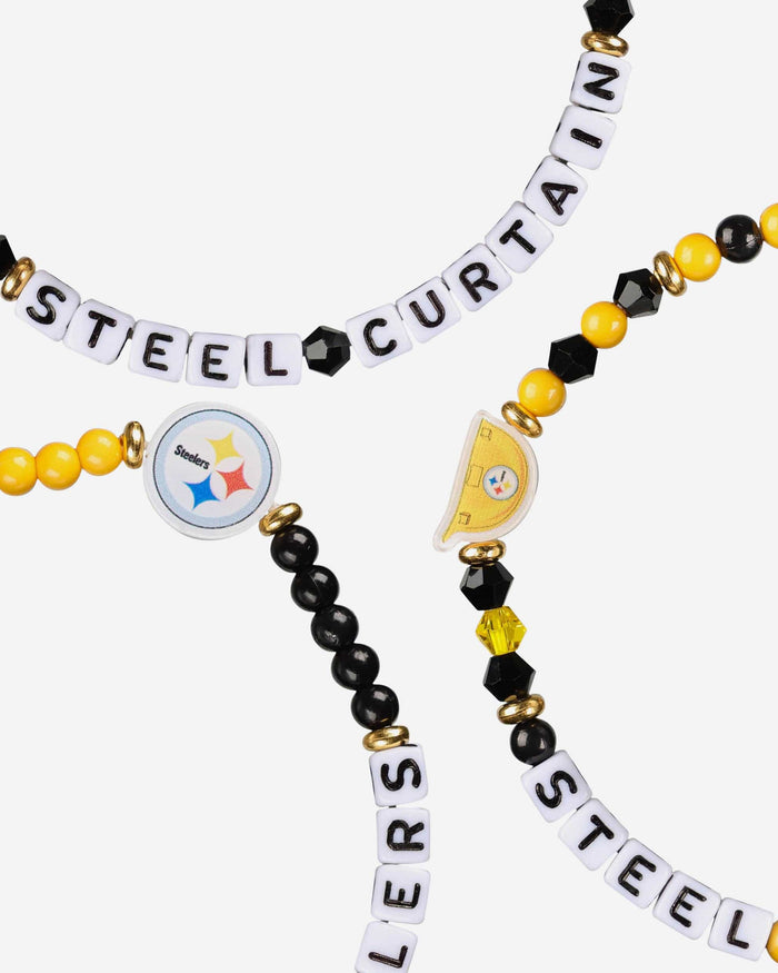 Pittsburgh Steelers 3 Pack Friendship Bracelet FOCO - FOCO.com