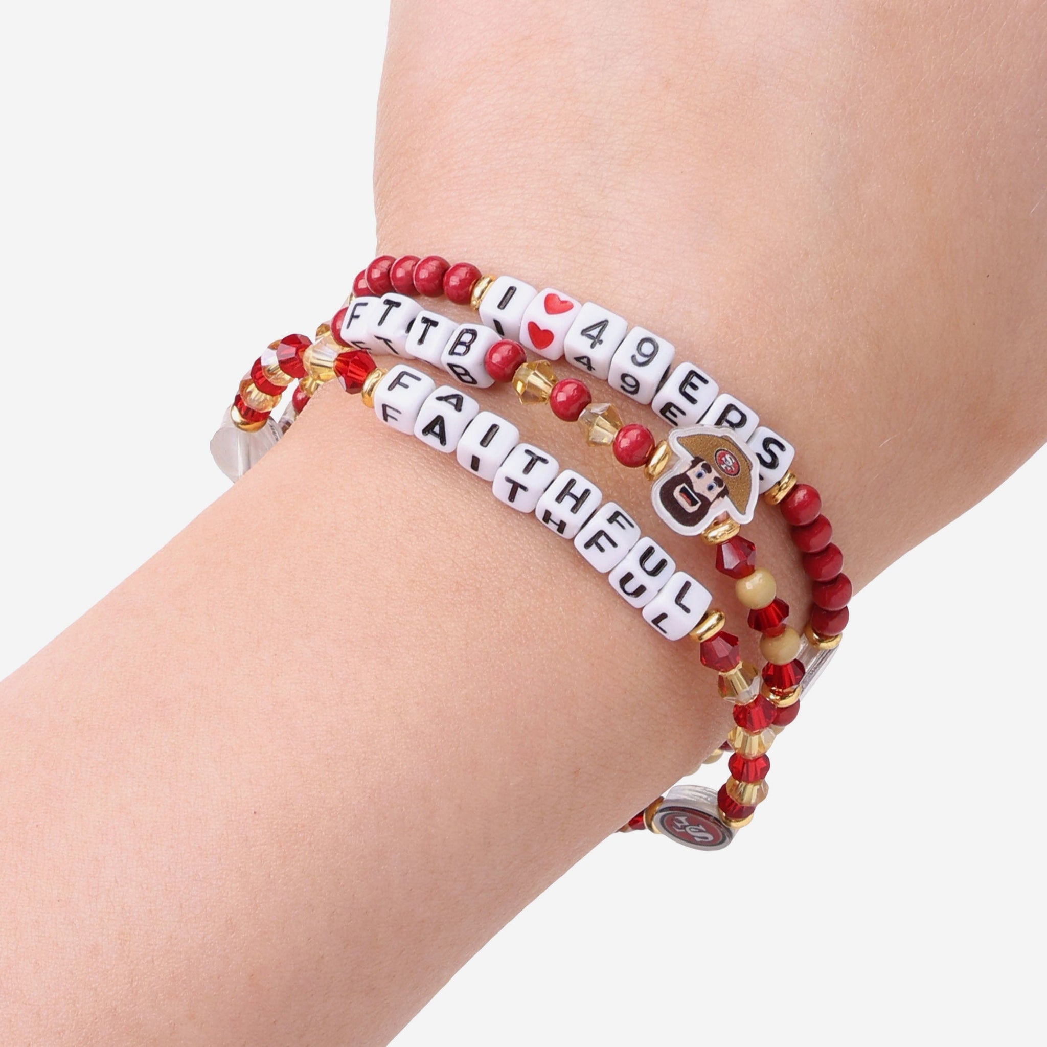 Match-Up Promotions NCAA Louisville Cardinals Two-Tone Beaded Adjustable  Bangle Bracelet