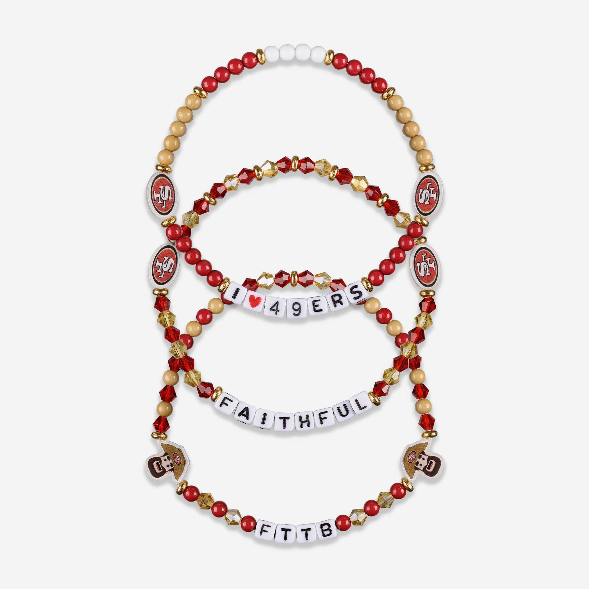 Match-Up Promotions NCAA Louisville Cardinals Two-Tone Beaded Adjustable  Bangle Bracelet