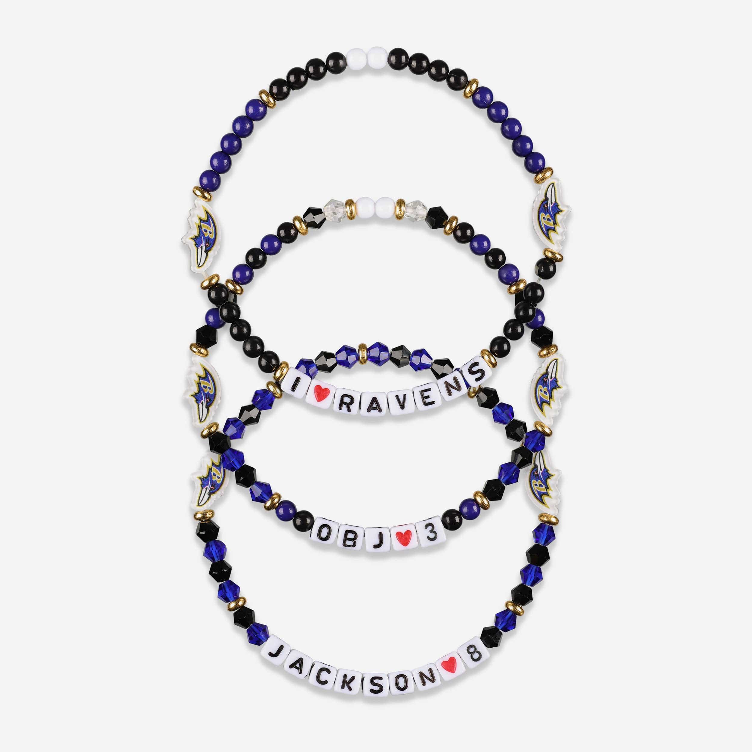 ミュージシャン EXILE 15th Anniversary Bracelet Lamar Jackson & Odell Beckham Jr Baltimore Ravens 3 Pack Player