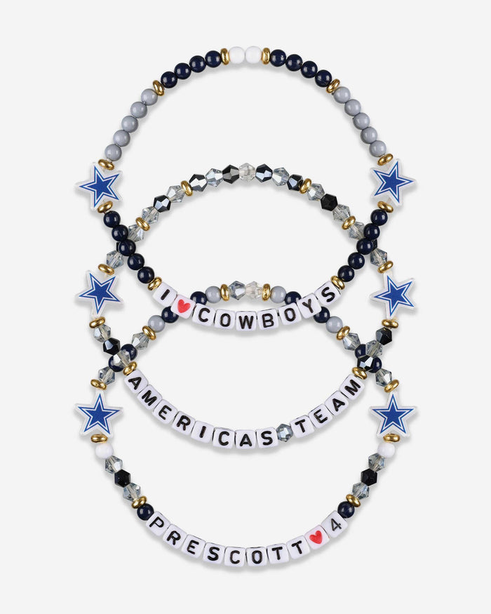 Dak Prescott Dallas Cowboys 3 Pack Player Friendship Bracelet FOCO - FOCO.com