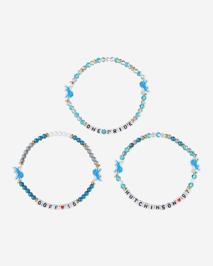 Jared Goff & Aidan Hutchinson Detroit Lions 3 Pack Player Friendship Bracelet FOCO - FOCO.com