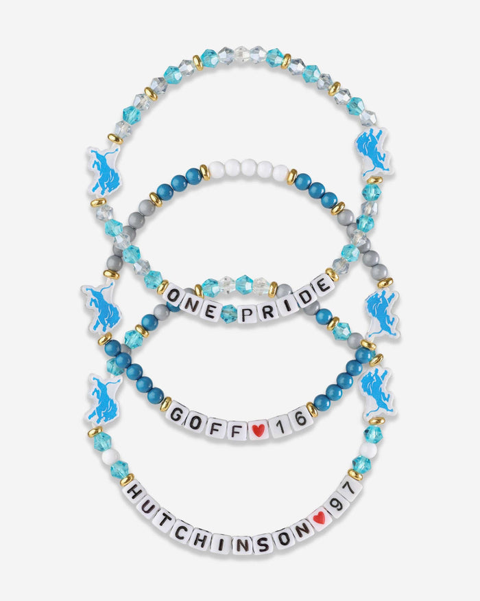 Jared Goff & Aidan Hutchinson Detroit Lions 3 Pack Player Friendship Bracelet FOCO - FOCO.com