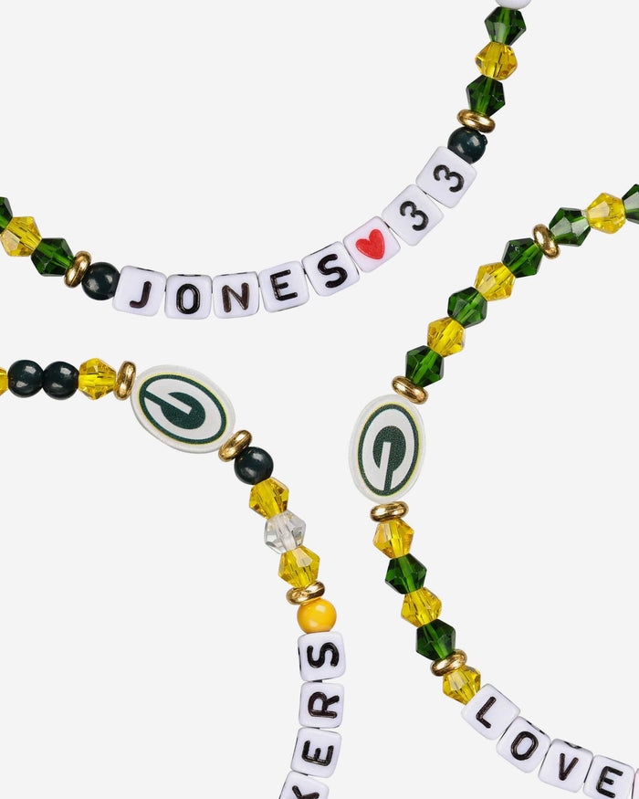 Aaron Jones & Jordan Love Green Bay Packers 3 Pack Player Friendship Bracelet FOCO - FOCO.com