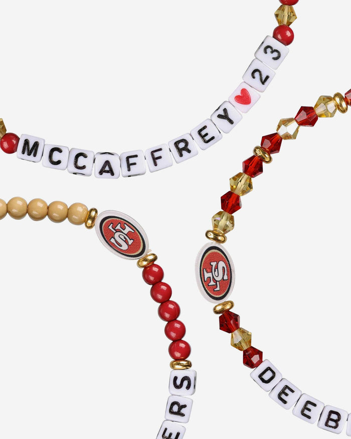Deebo Samuel & Christian McCaffrey San Francisco 49ers 3 Pack Player Friendship Bracelet FOCO - FOCO.com