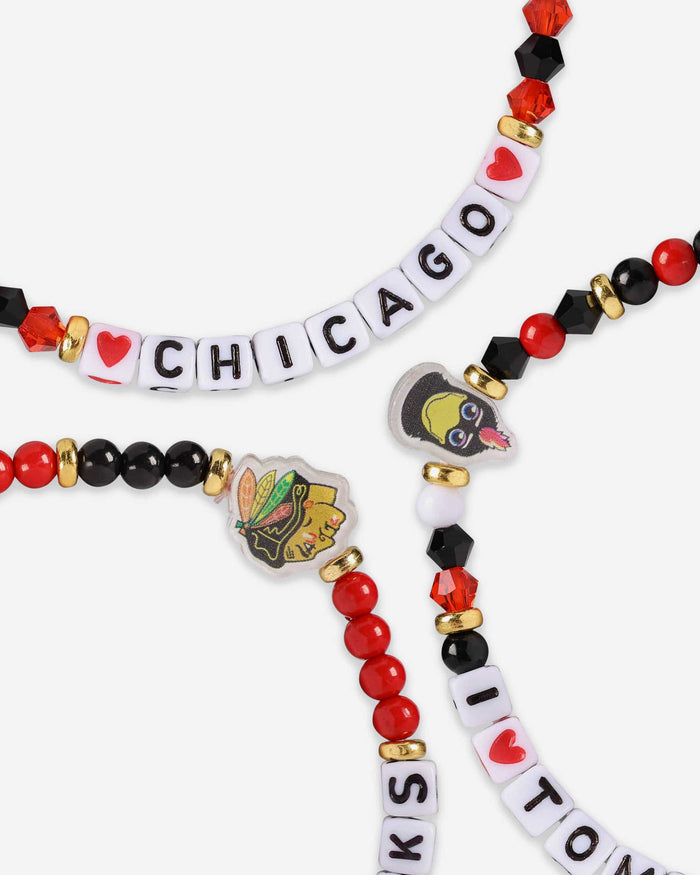 Chicago Blackhawks 3 Pack Friendship Bracelet FOCO - FOCO.com