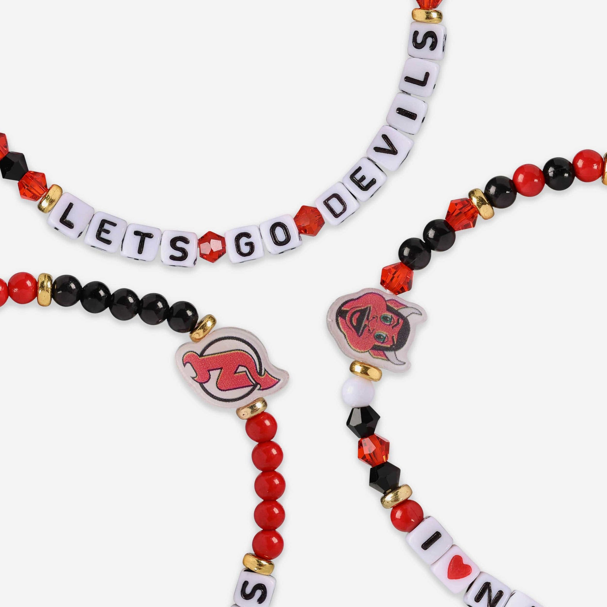 New Jersey Devils 3 Pack Beaded Friendship Bracelet FOCO