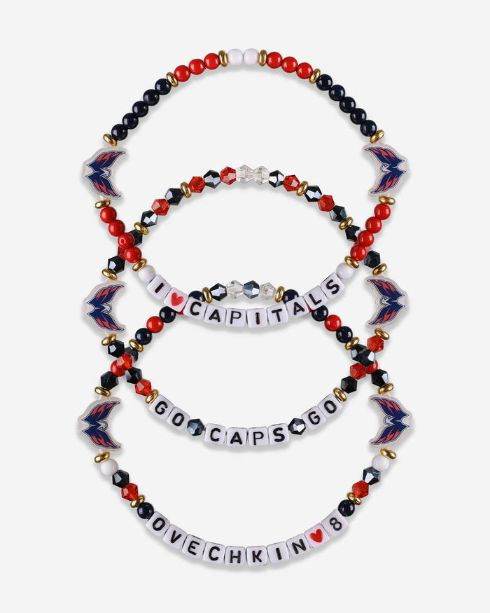 Alex Ovechkin Washington Capitals 3 Pack Player Friendship Bracelet FOCO - FOCO.com