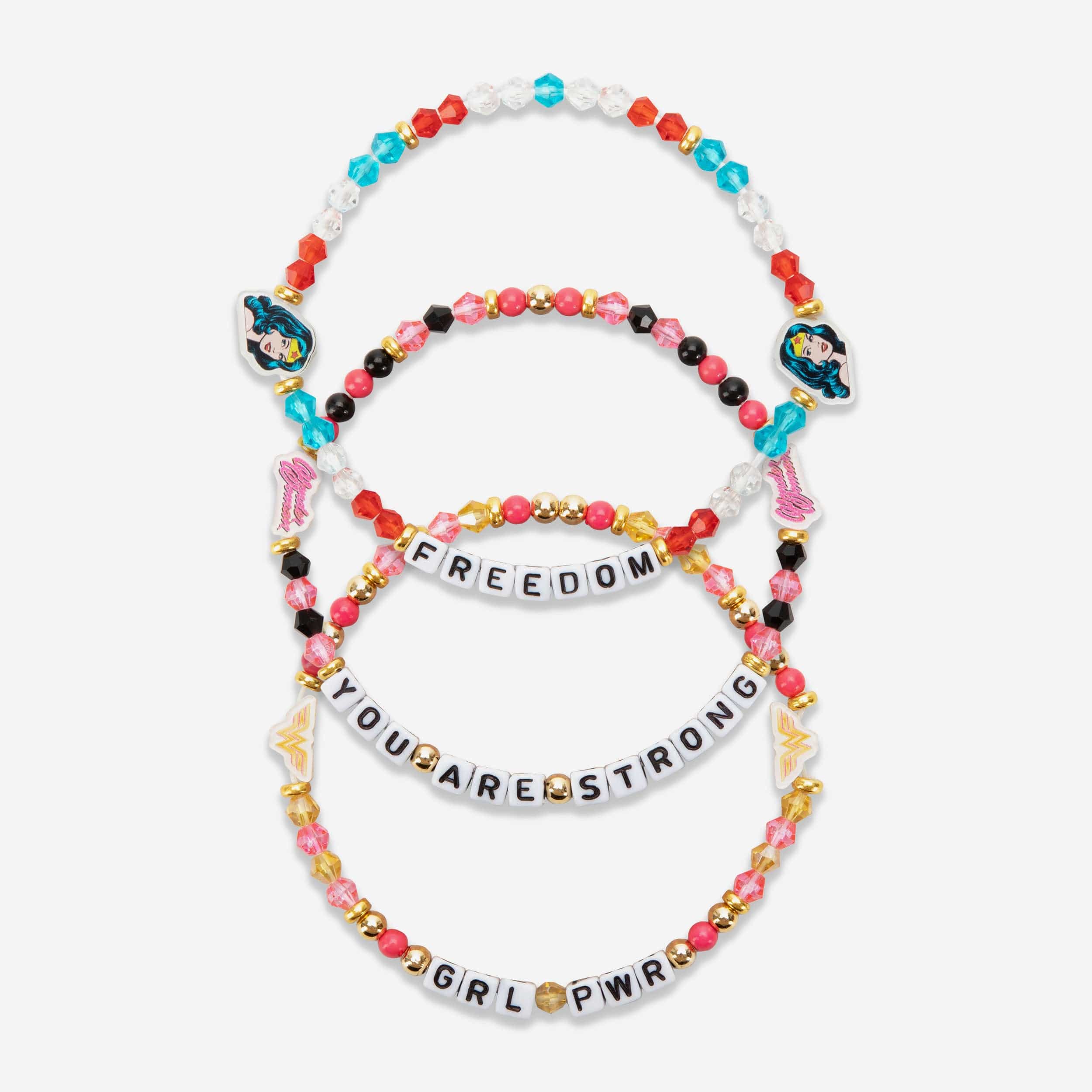 Wonder Woman™ Wordmark DC 3 Pack Friendship Bracelet FOCO