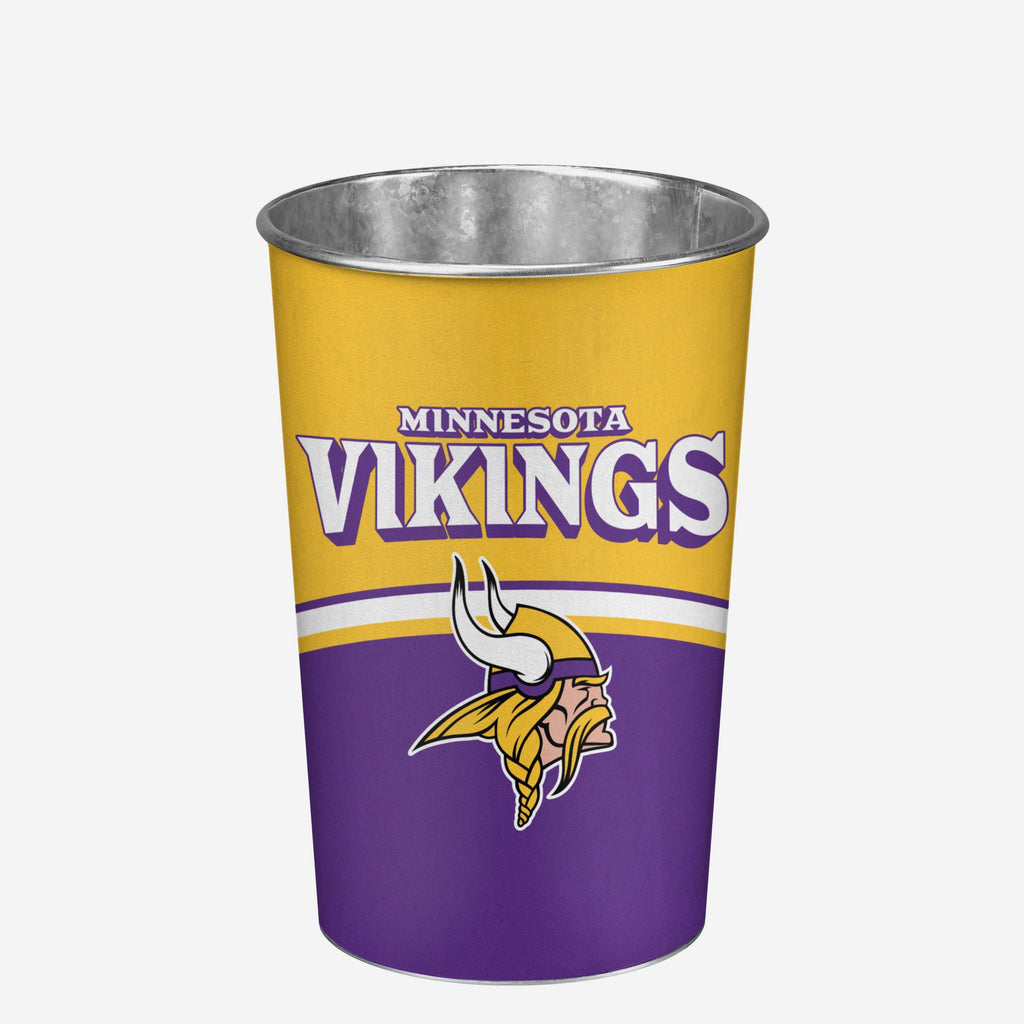 Minnesota Vikings Team Stripe Trash Can FOCO - FOCO.com