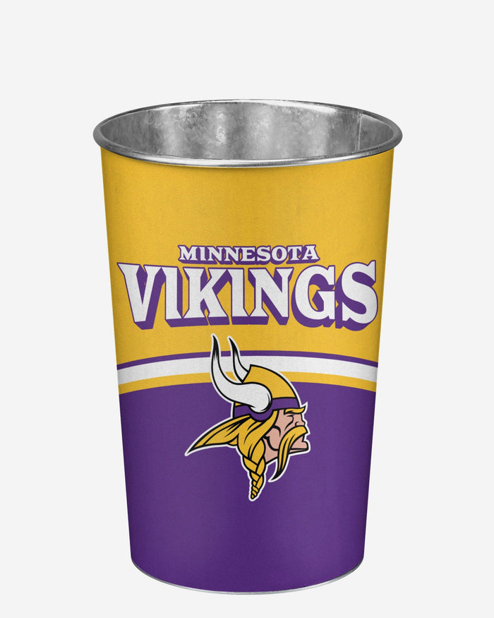 Minnesota Vikings Team Stripe Trash Can FOCO - FOCO.com