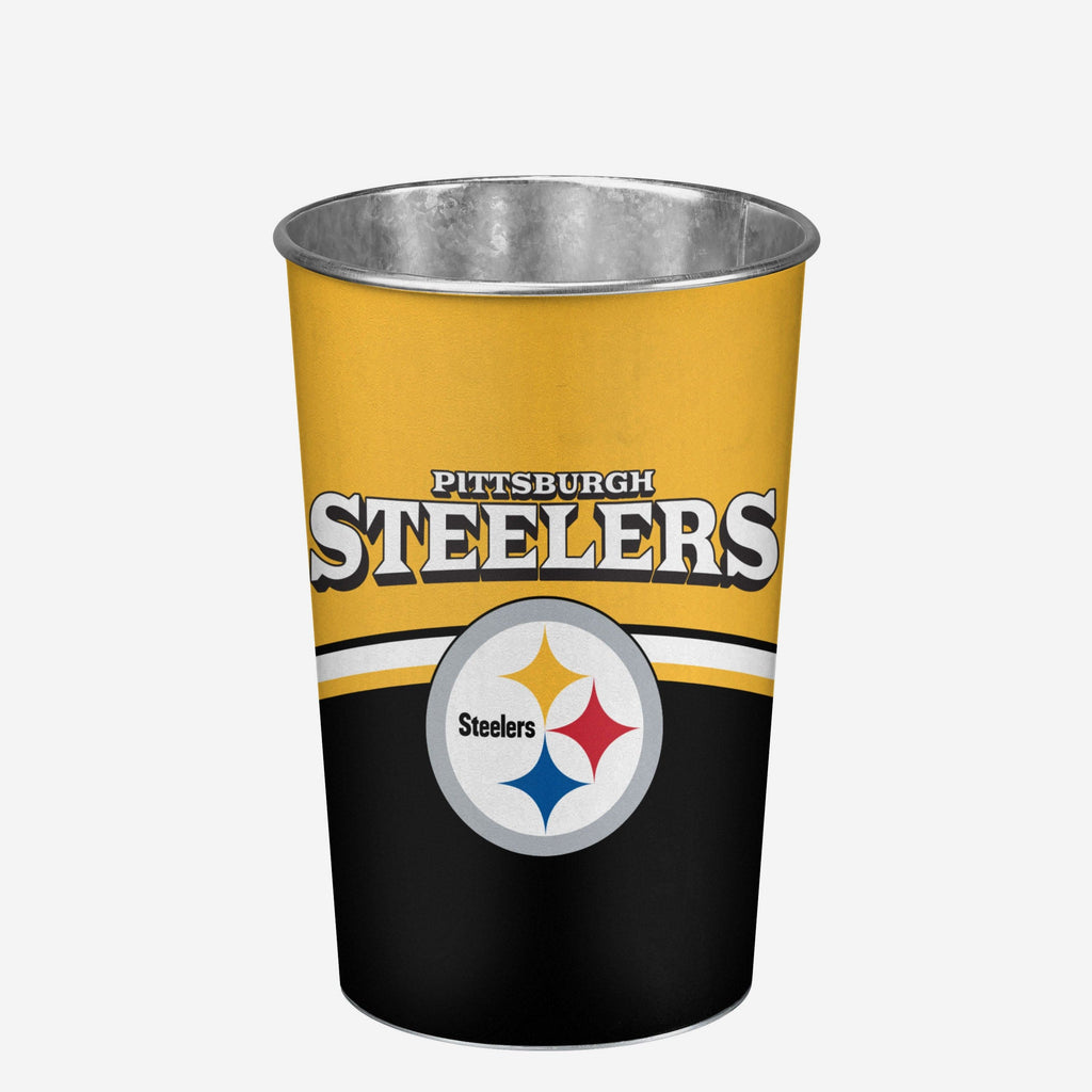 Pittsburgh Steelers Team Stripe Trash Can FOCO - FOCO.com