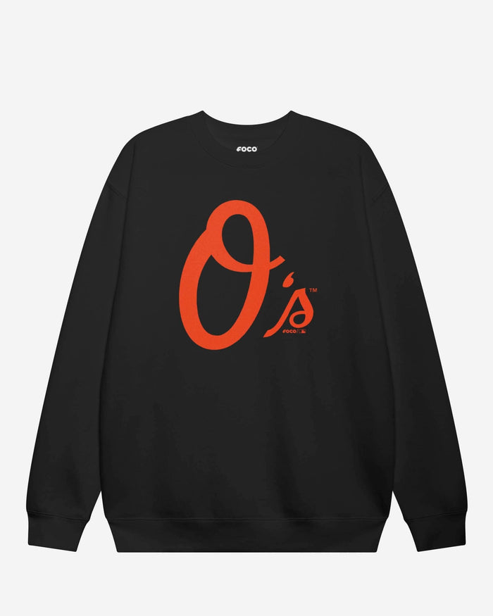 Baltimore Orioles Alternate Logo Crew Neck Sweatshirt FOCO Black S - FOCO.com