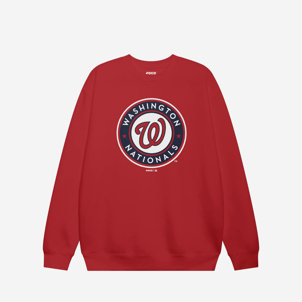 Washington Nationals Home Alternate Logo Crew Neck Sweatshirt FOCO Red S - FOCO.com