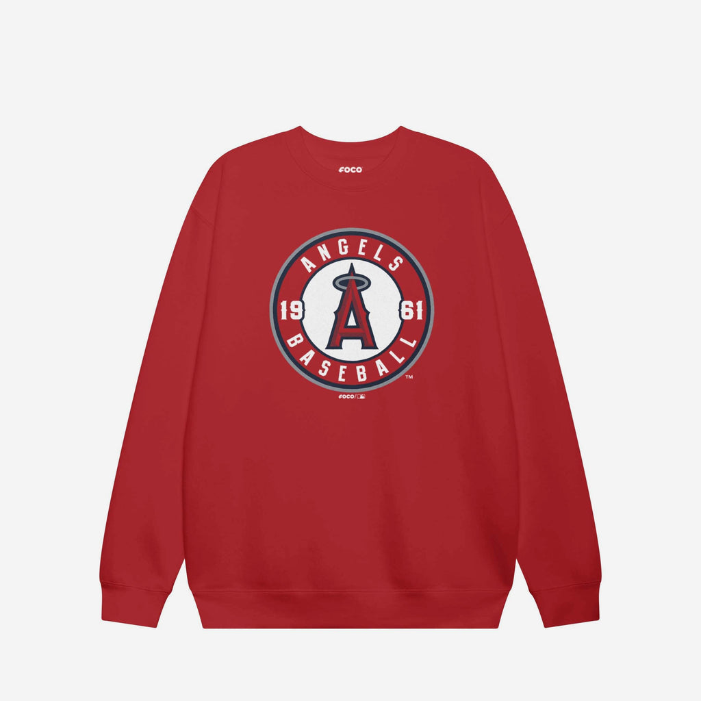 Los Angeles Angels 2012 Alternate Logo Crew Neck Sweatshirt FOCO Red S - FOCO.com