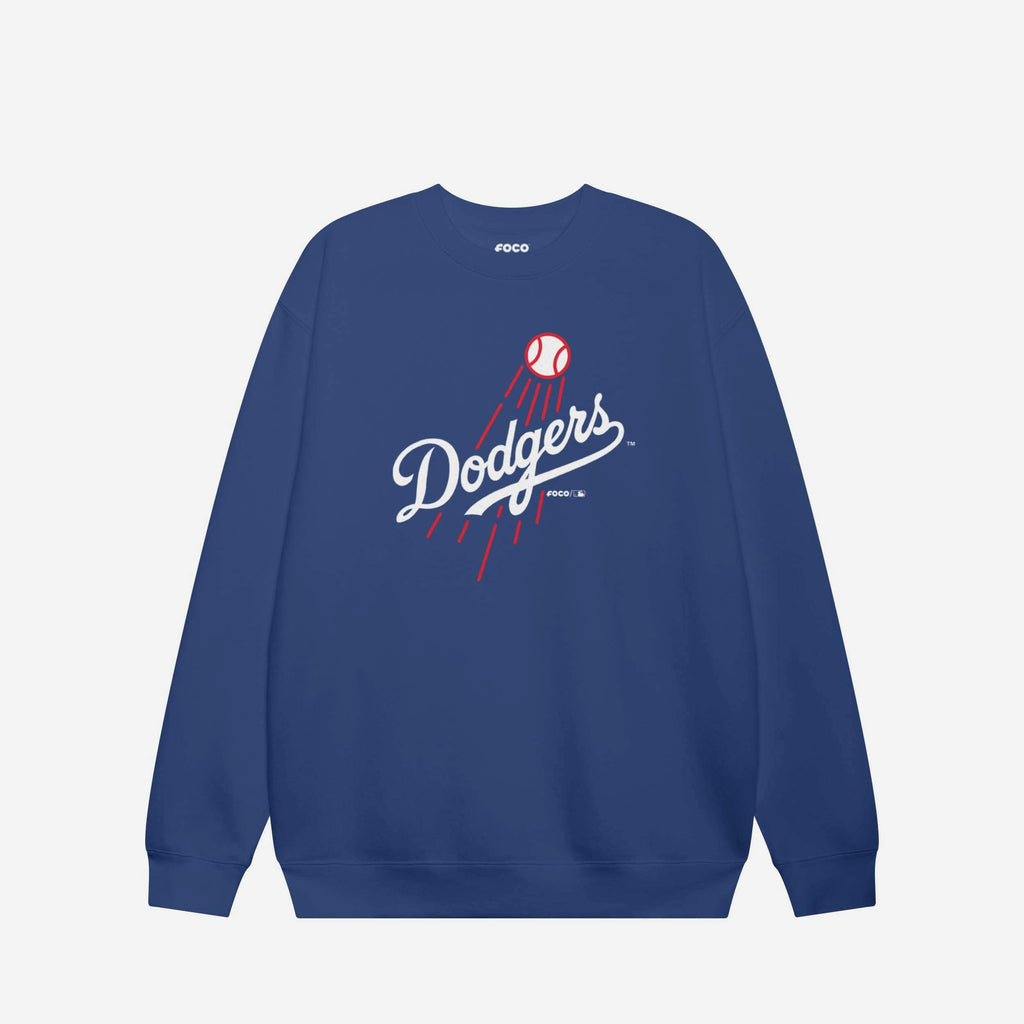 Los Angeles Dodgers Alternate Logo Crew Neck Sweatshirt FOCO True Royal S - FOCO.com