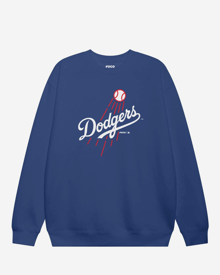 Los Angeles Dodgers Alternate Logo Crew Neck Sweatshirt FOCO True Royal S - FOCO.com