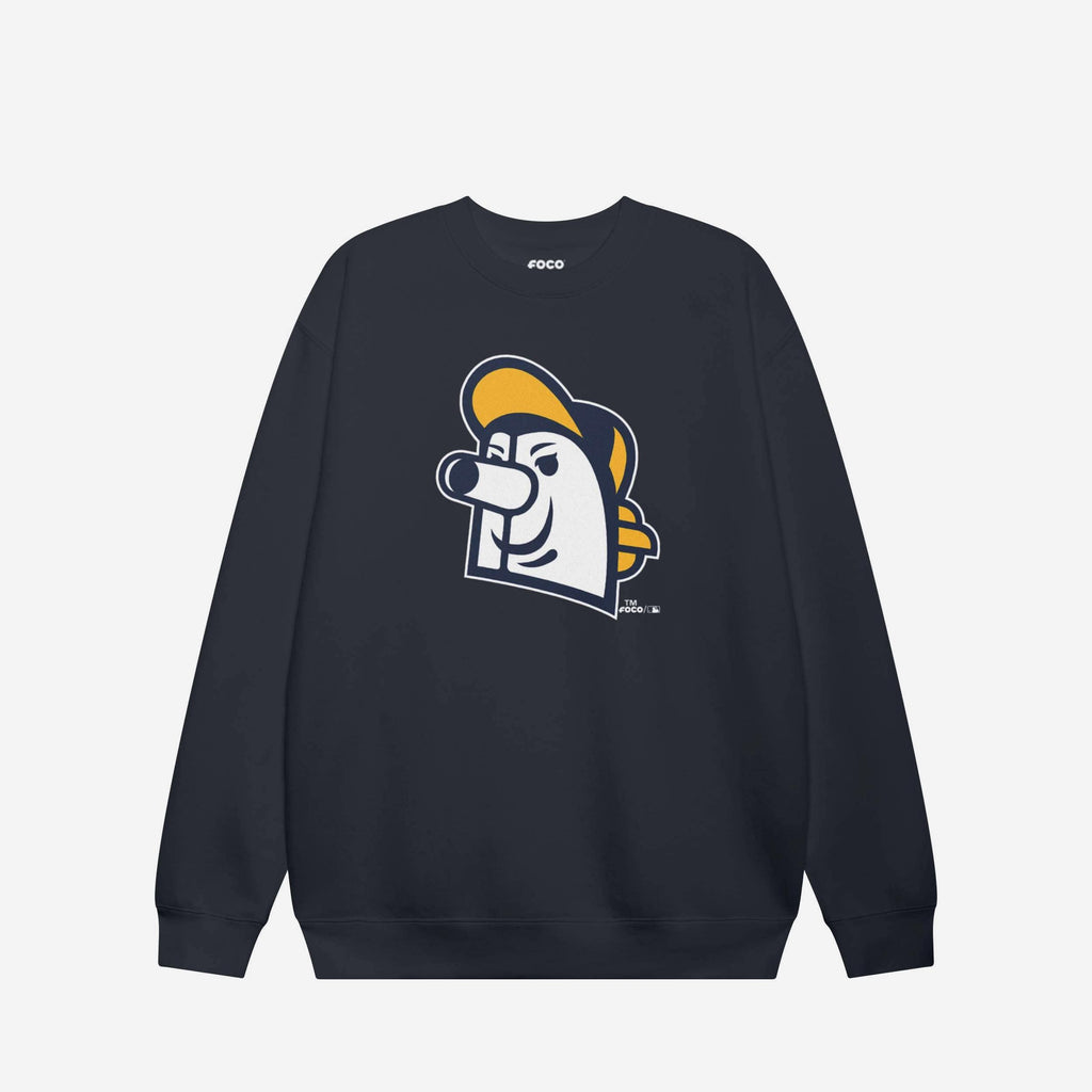 Milwaukee Brewers Alternate Logo Crew Neck Sweatshirt FOCO Navy S - FOCO.com