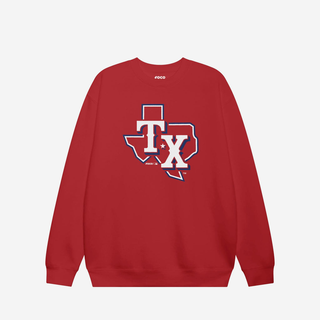 Texas Rangers 2020 Alternate Logo Crew Neck Sweatshirt FOCO Red S - FOCO.com