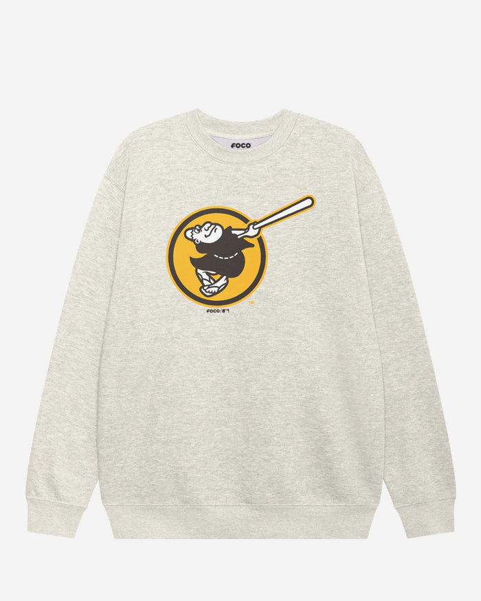 San Diego Padres Alternate Logo Crew Neck Sweatshirt FOCO Oatmeal Heather S - FOCO.com