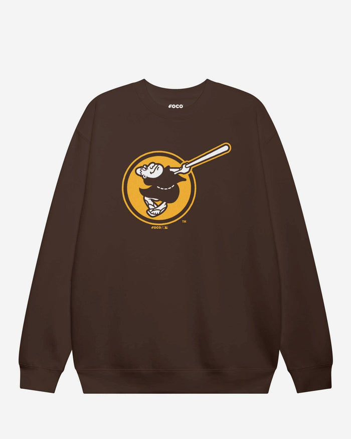 San Diego Padres Alternate Logo Crew Neck Sweatshirt FOCO Chestnut S - FOCO.com