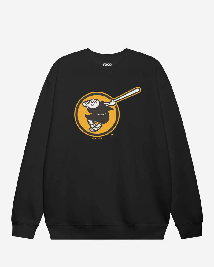 San Diego Padres Alternate Logo Crew Neck Sweatshirt FOCO Black S - FOCO.com