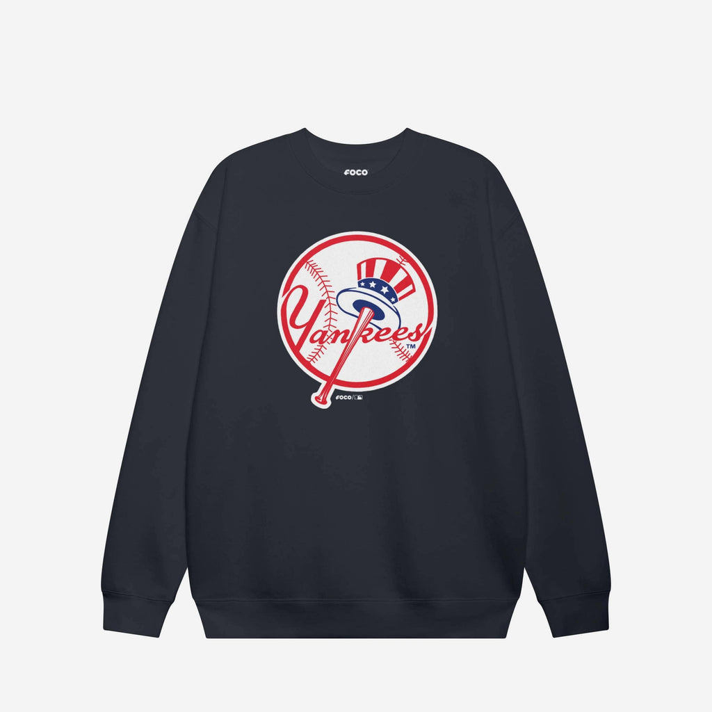 New York Yankees Alternate Logo Crew Neck Sweatshirt FOCO Navy S - FOCO.com