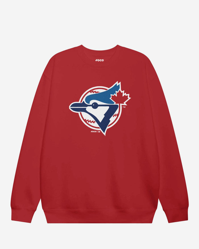 Toronto Blue Jays 1989 Alternate Logo Crew Neck Sweatshirt FOCO Red S - FOCO.com