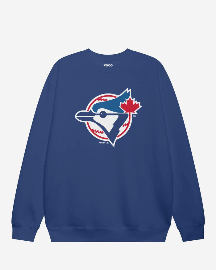 Toronto Blue Jays 1989 Alternate Logo Crew Neck Sweatshirt FOCO True Royal S - FOCO.com