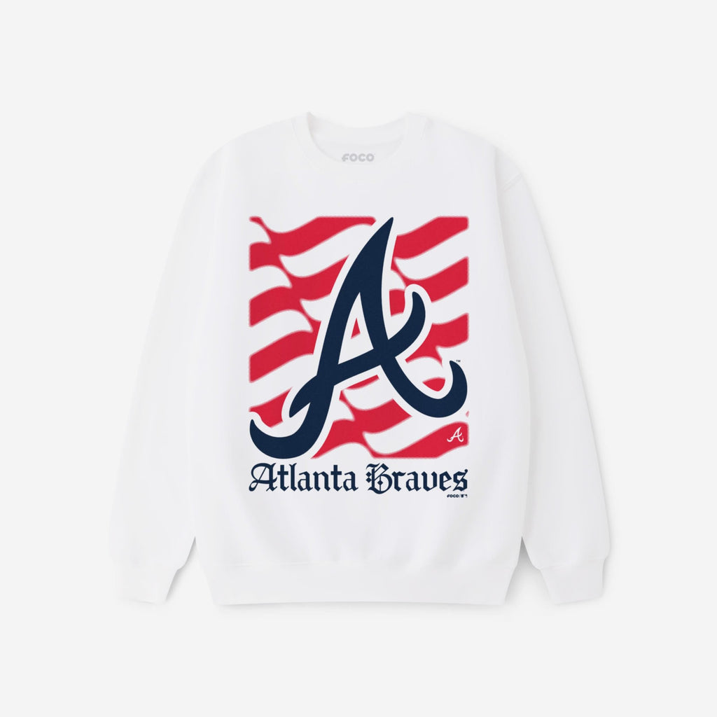 Atlanta Braves American Heritage Wordmark Crew Neck Sweatshirt FOCO S - FOCO.com