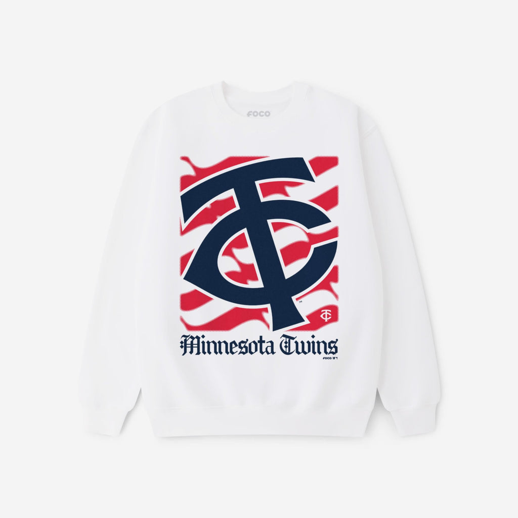 Minnesota Twins American Heritage Wordmark Crew Neck Sweatshirt FOCO S - FOCO.com