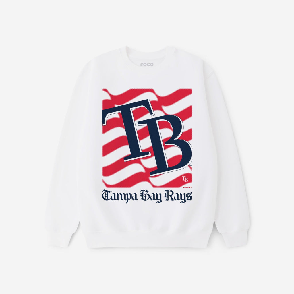 Tampa Bay Rays American Heritage Wordmark Crew Neck Sweatshirt FOCO S - FOCO.com