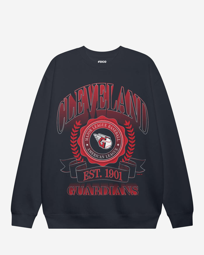 Cleveland Guardians Banner Crest Crew Neck Sweatshirt FOCO S - FOCO.com