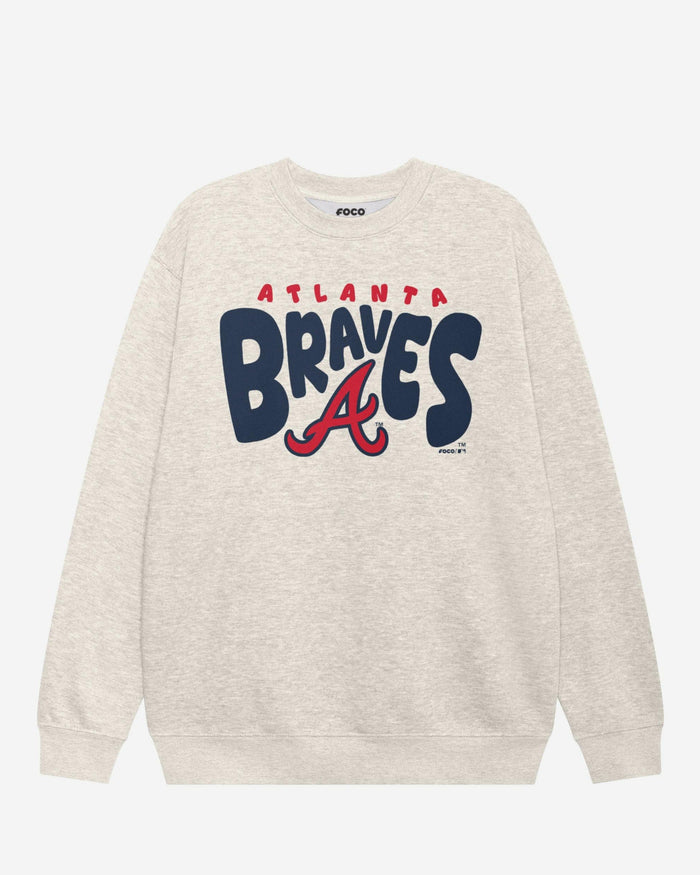 Atlanta Braves Bubble Crew Neck Sweatshirt FOCO S - FOCO.com
