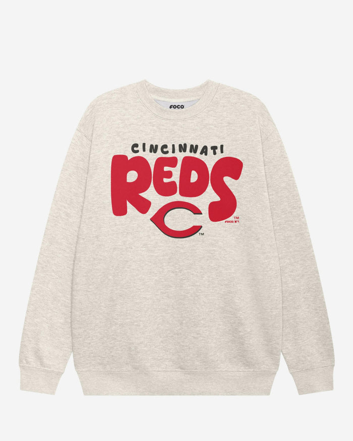 Cincinnati Reds Bubble Crew Neck Sweatshirt FOCO S - FOCO.com