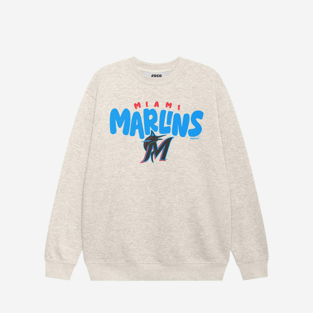 Miami Marlins Bubble Crew Neck Sweatshirt FOCO S - FOCO.com