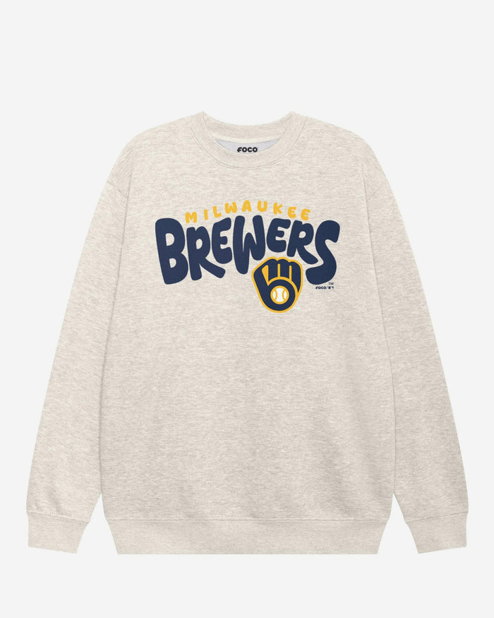 Milwaukee Brewers Bubble Crew Neck Sweatshirt FOCO S - FOCO.com