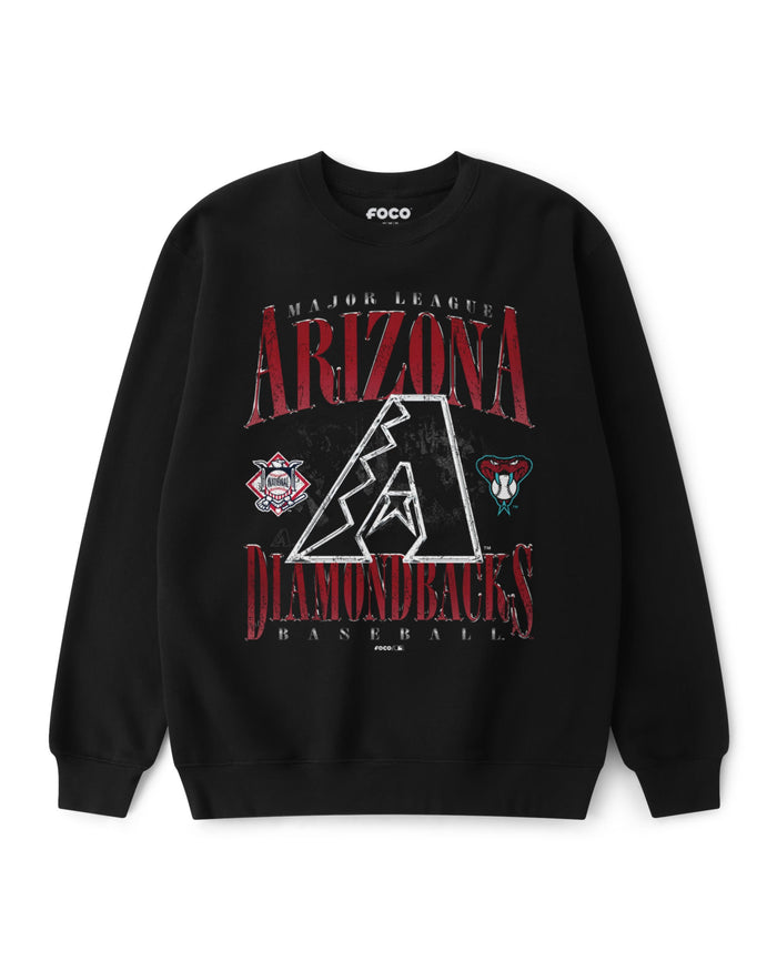 Arizona Diamondbacks Chrome Stack Crew Neck Sweatshirt FOCO S - FOCO.com