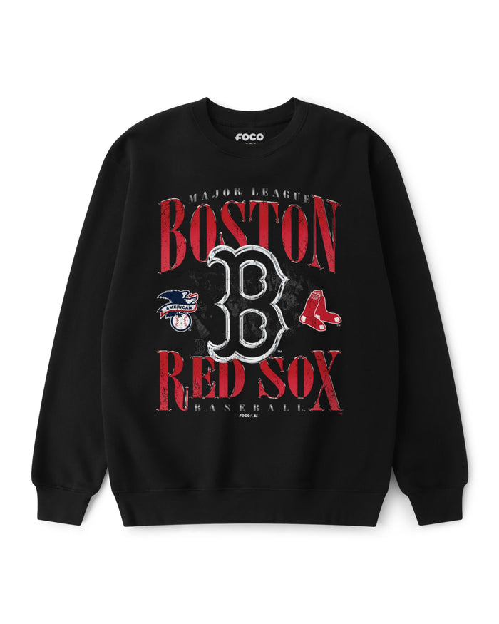 Boston Red Sox Chrome Stack Crew Neck Sweatshirt FOCO S - FOCO.com