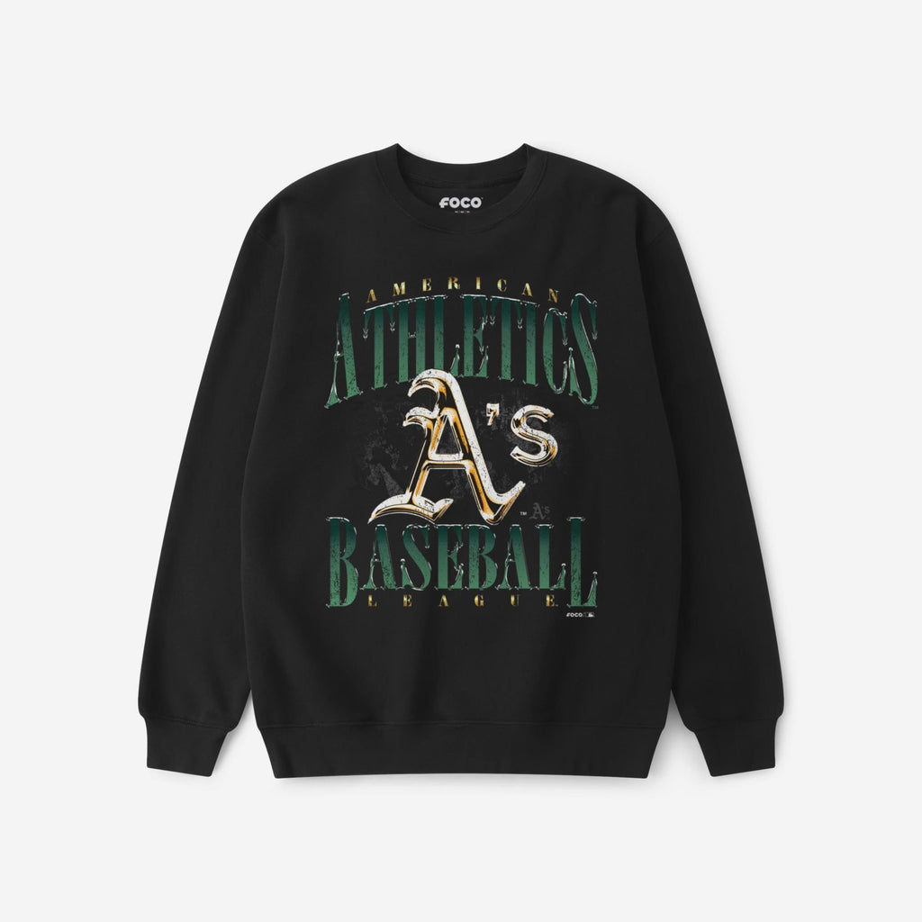 Athletics Chrome Stack Crew Neck Sweatshirt FOCO S - FOCO.com