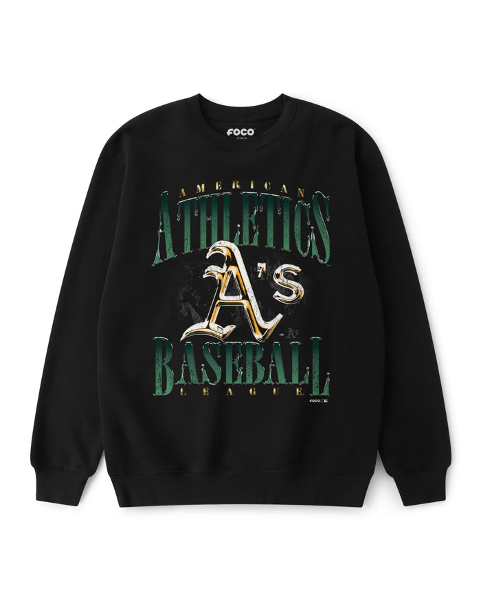 Athletics Chrome Stack Crew Neck Sweatshirt FOCO S - FOCO.com