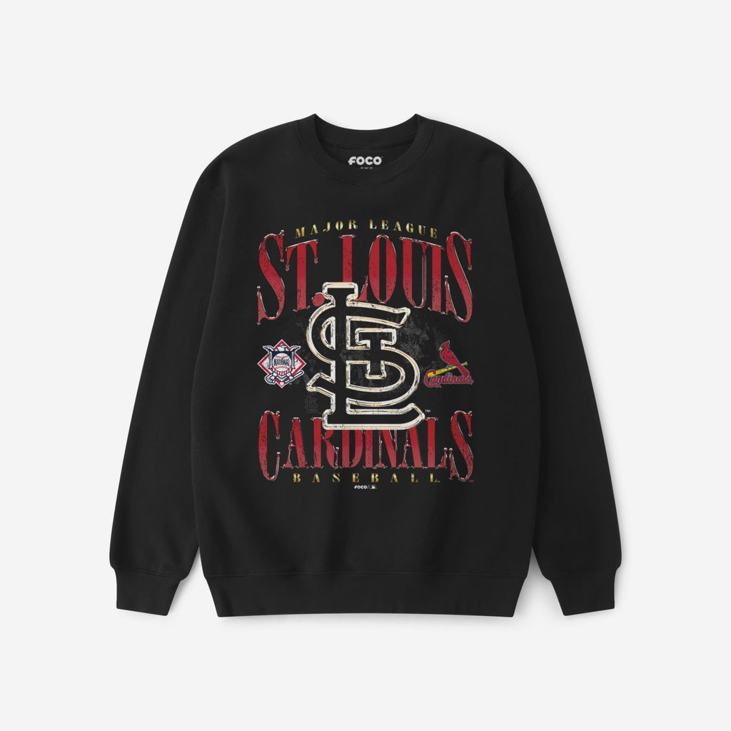 St Louis Cardinals Chrome Stack Crew Neck Sweatshirt FOCO S - FOCO.com