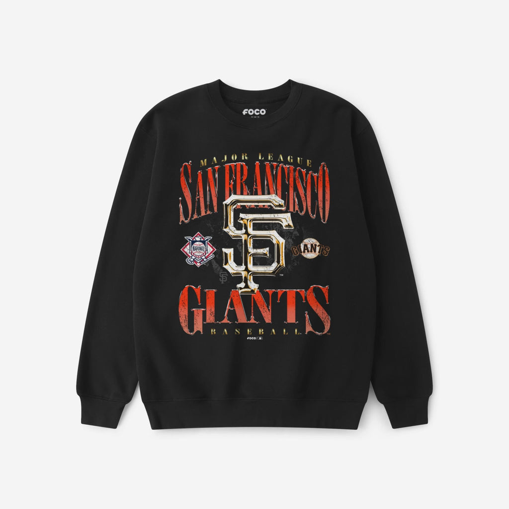 San Francisco Giants Chrome Stack Crew Neck Sweatshirt FOCO S - FOCO.com
