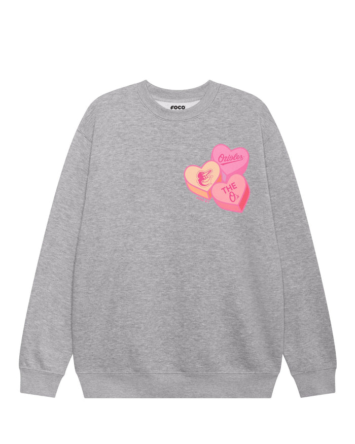 Baltimore Orioles Candy Heart Crew Neck Sweatshirt